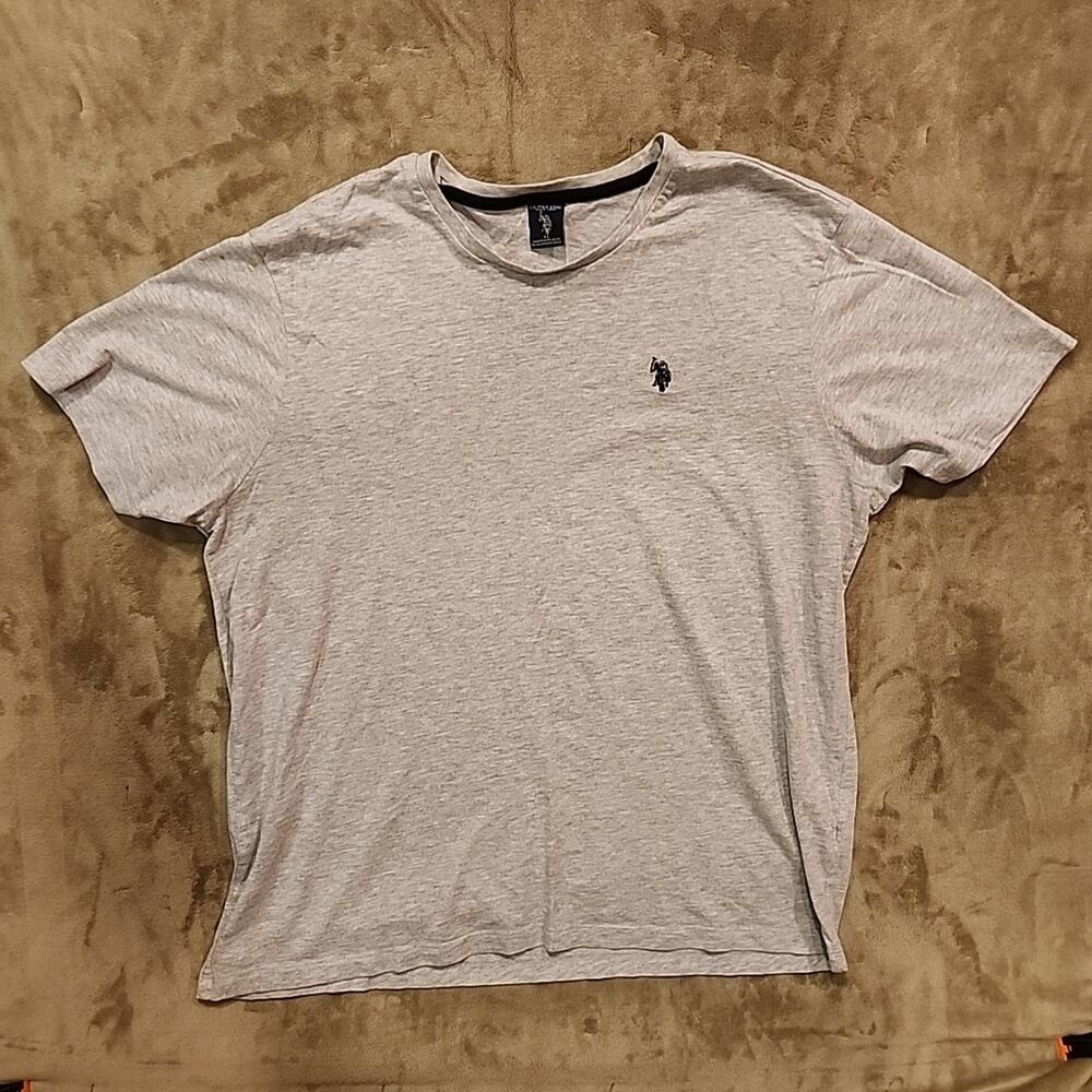 US Polo Assn. Shirt, Men's Size XL, Gray, Logo, Crew Neck, Short Sleeve